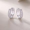 Woven Light Luxury Fashion Diamond Earrings - Moissanite Silver Studs