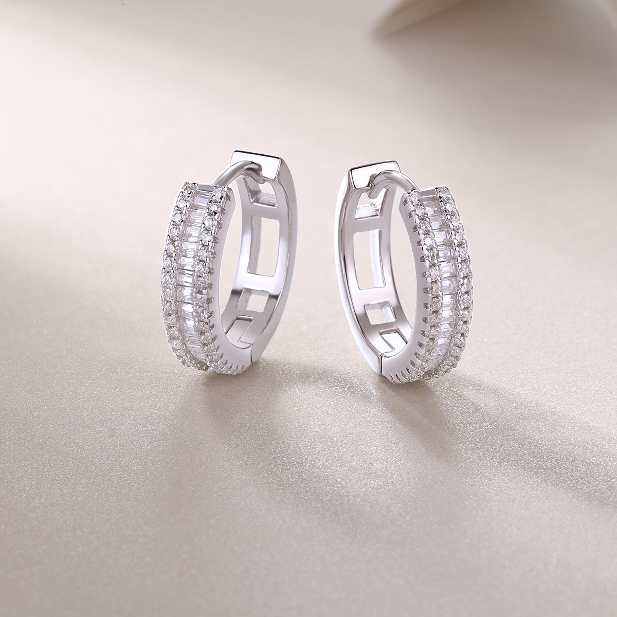 Woven Light Luxury Fashion Diamond Earrings - Moissanite Silver Studs