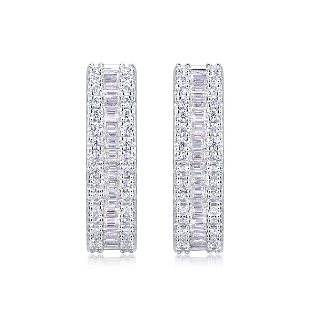 Woven Light Luxury Fashion Diamond Earrings - Moissanite Silver Studs