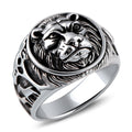 925 Sterling Silver Jewelry Domineering Lion Head Beasts Men'S Ring