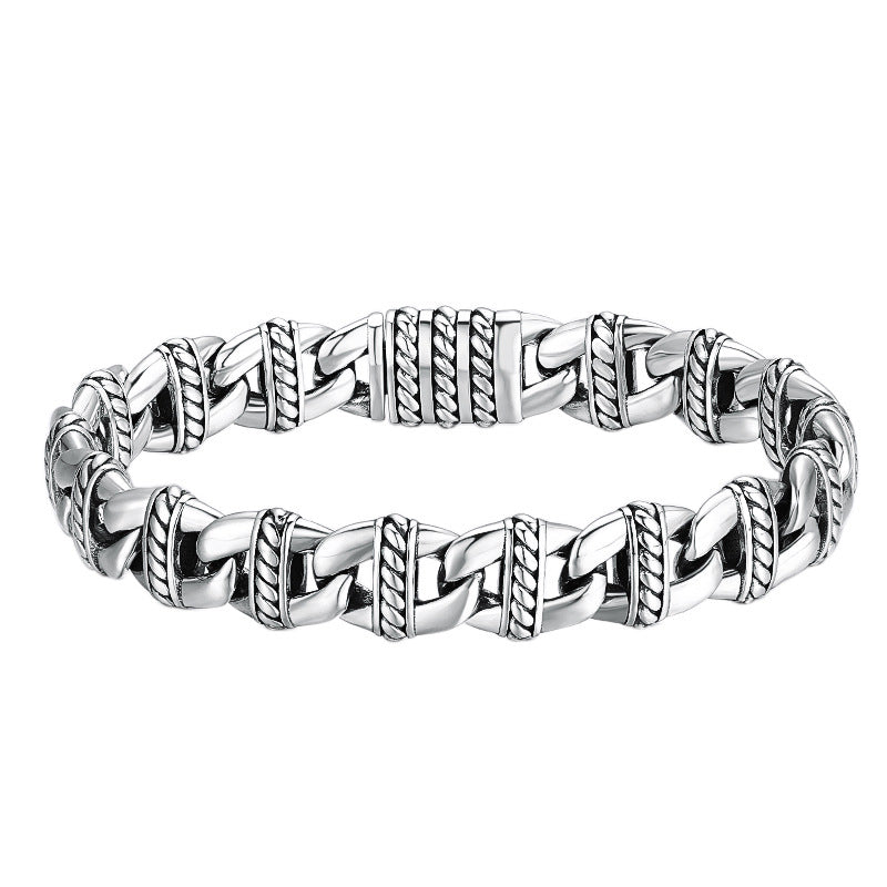 Sterling Silver Pig Nose Bracelet Thick Type Personality