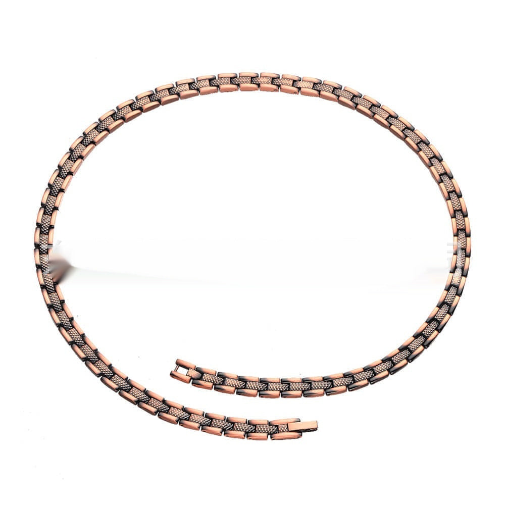 Red Copper Necklace With Pineapple-pattern Magnetized Copper Kelly's Special Delivery