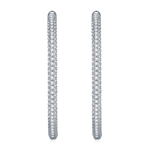 1Light Coco Luxury Fashion Diamond Earrings Stud Set With Mosan Diamond Silver Ornaments