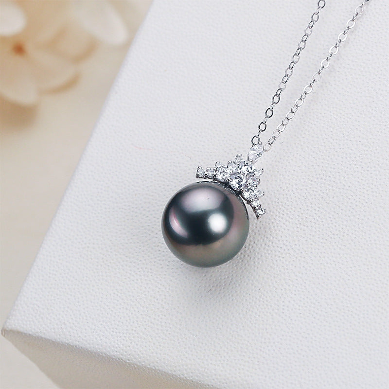 Black Pearl 18K Gold Pendant S925 Silver Necklace Female Kelly's Special Delivery