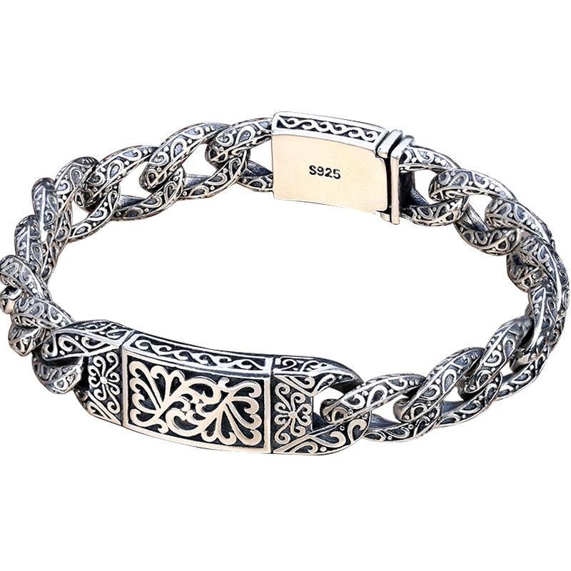 925 Silver Hollow Carved Men's Bracelet Kelly's Special Delivery