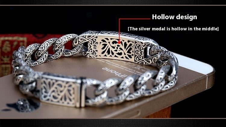 925 Silver Hollow Carved Men's Bracelet Kelly's Special Delivery