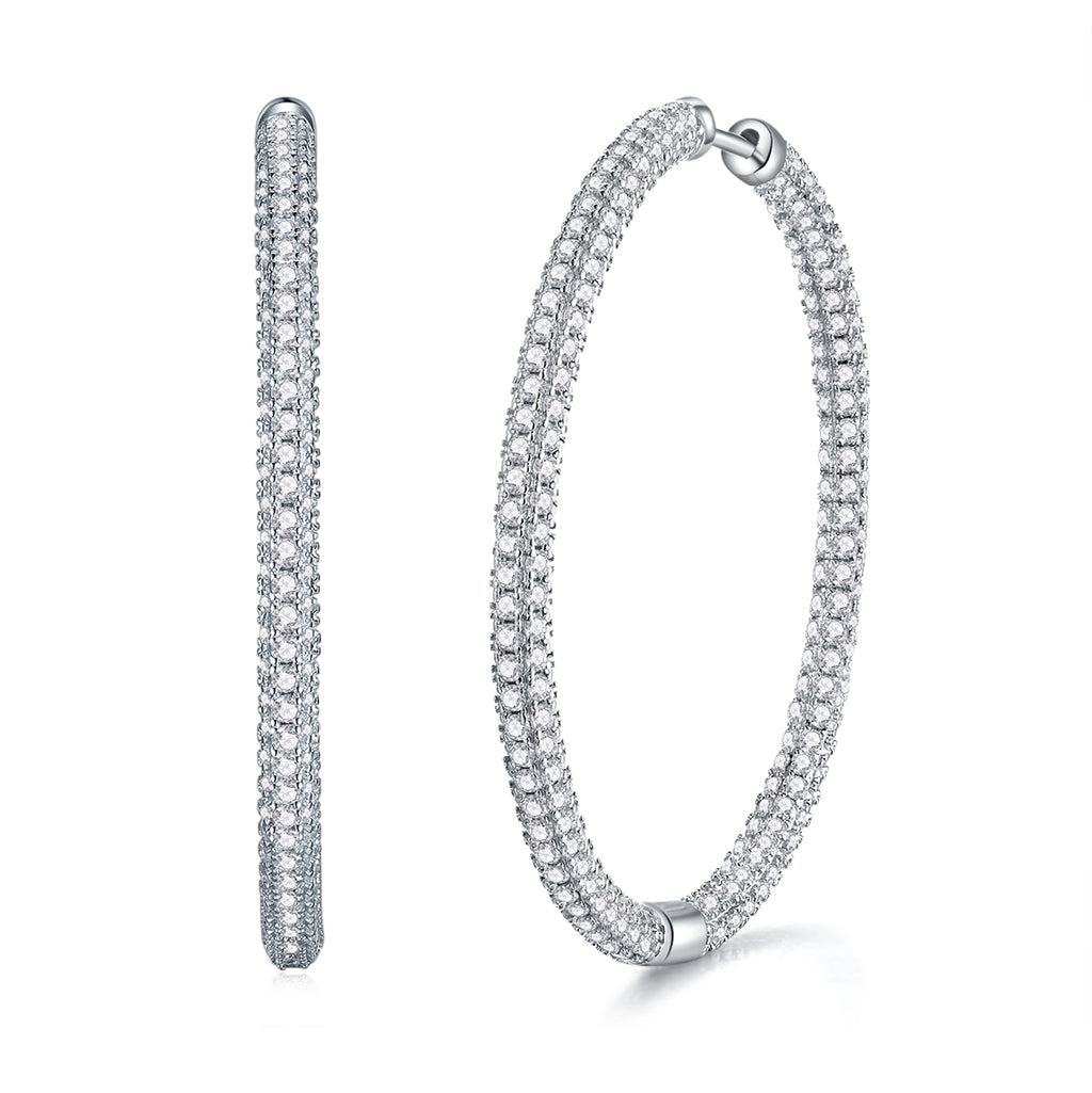 1Light Coco Luxury Fashion Diamond Earrings Stud Set With Mosan Diamond Silver Ornaments