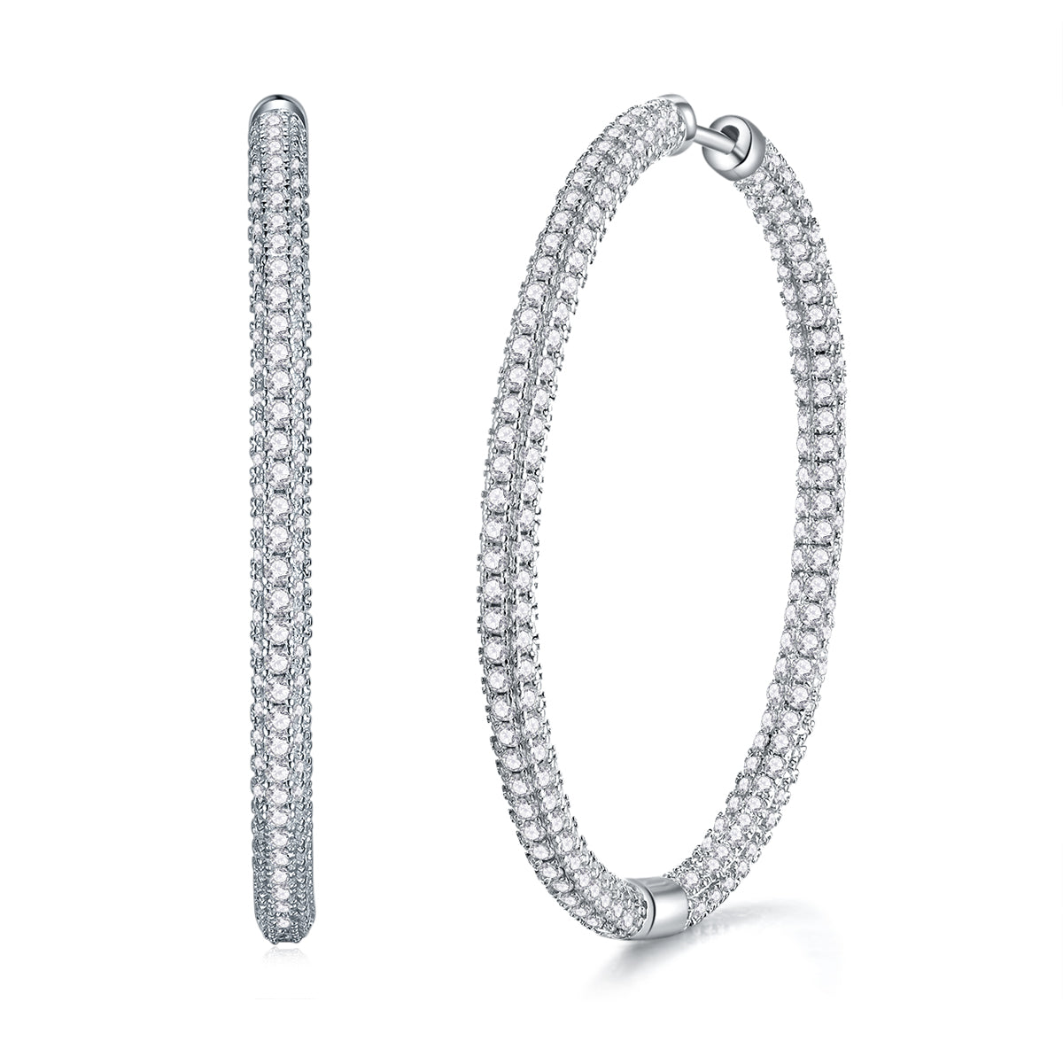 1Light Coco Luxury Fashion Diamond Earrings Stud Set With Mosan Diamond Silver Ornaments