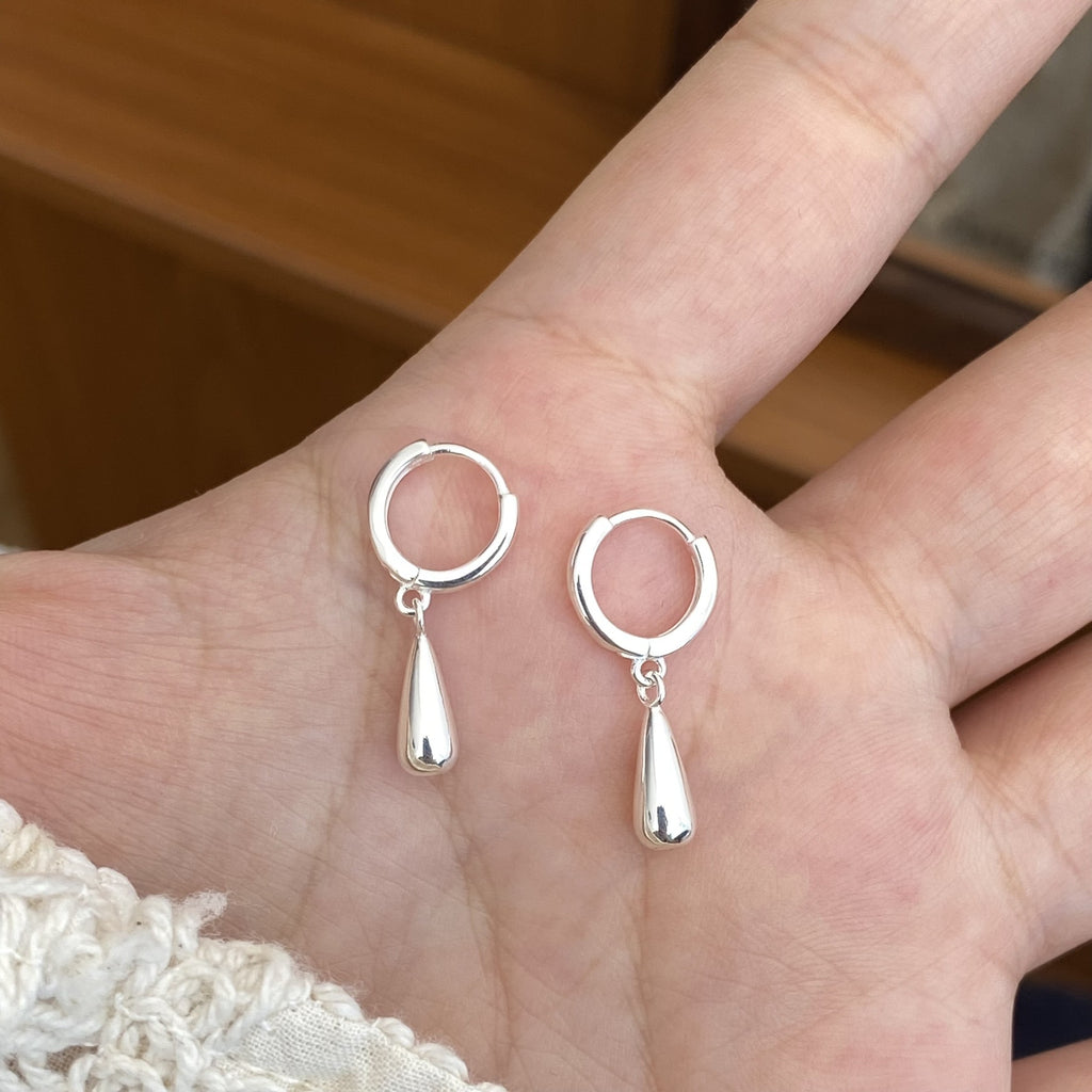 S925 Sterling Silver Teardrop Pendant Earrings