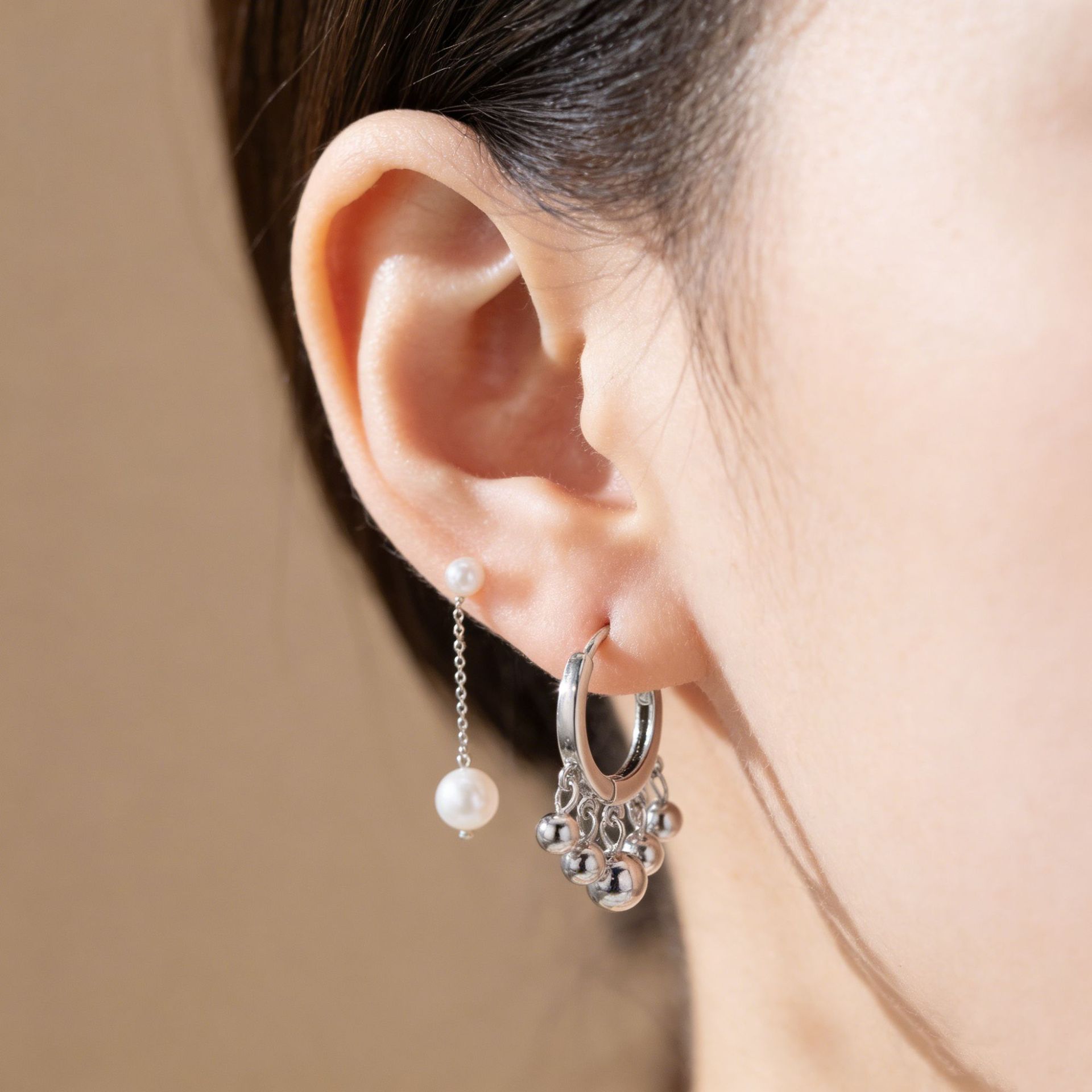 S925 Silver Tassel-shaped Pendant Earrings