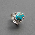 High-Quality Turquoise Gemstone 925 Sterling Silver Ring