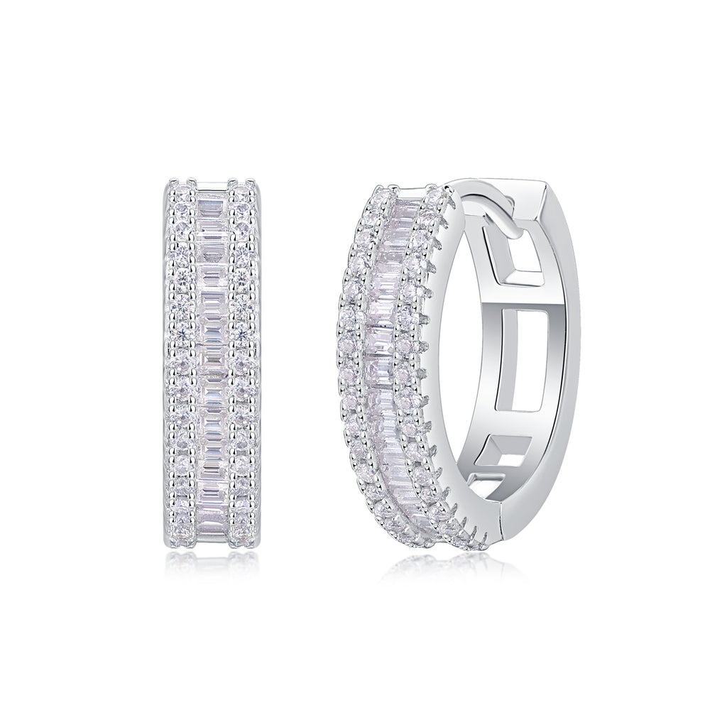 Woven Light Luxury Fashion Diamond Earrings - Moissanite Silver Studs