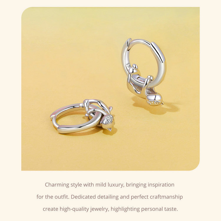 Female Cute Funny Naughty Cat S925 Sterling Silver Earrings My Store