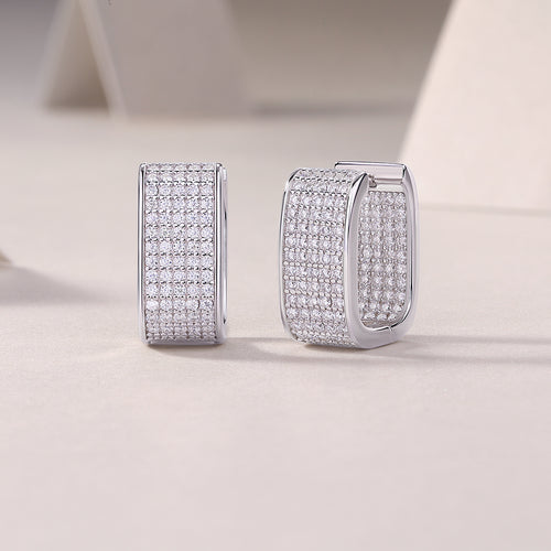 1Star Light Luxury Fashion Diamond Earrings Stud Set With Mosan Diamond Silver Jewelry