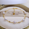 18k Gold Seawater Pearl Adjustable Double-layer Bracelet My Store