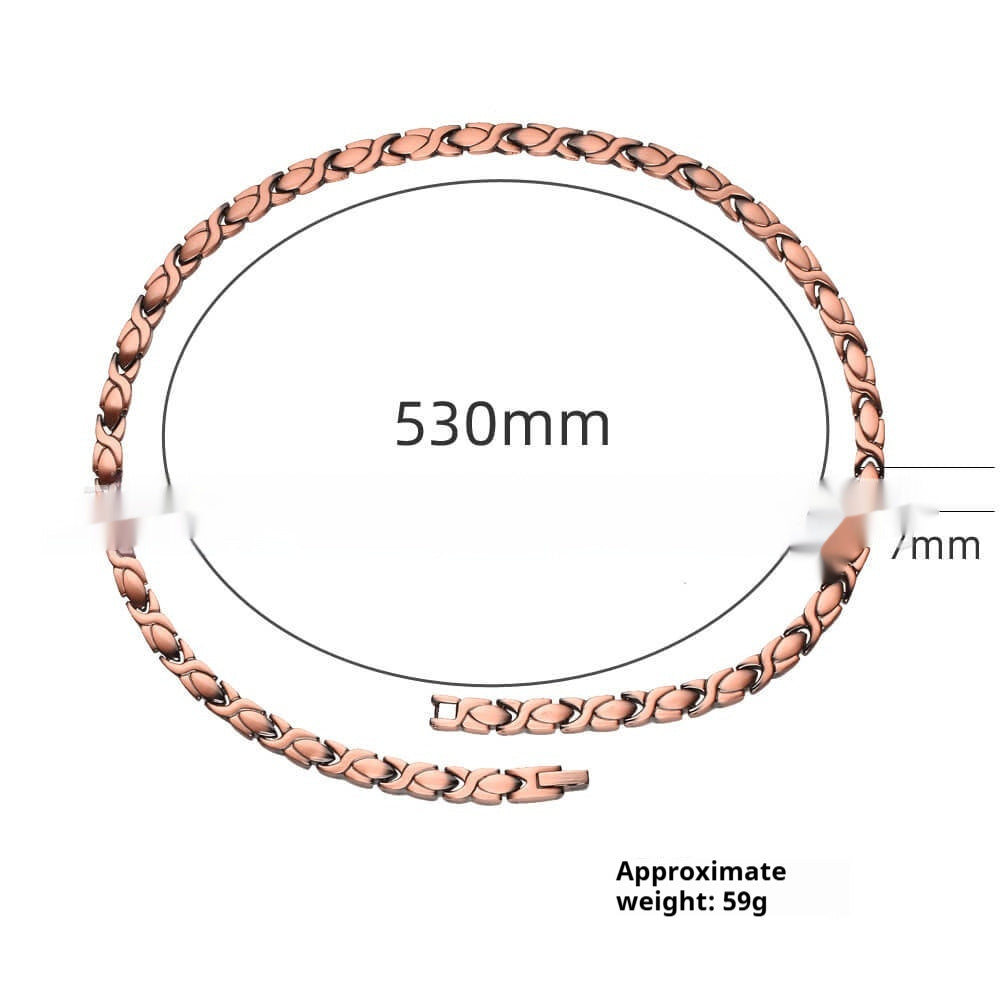 Red Copper Necklace With Pineapple-pattern Magnetized Copper Kelly's Special Delivery