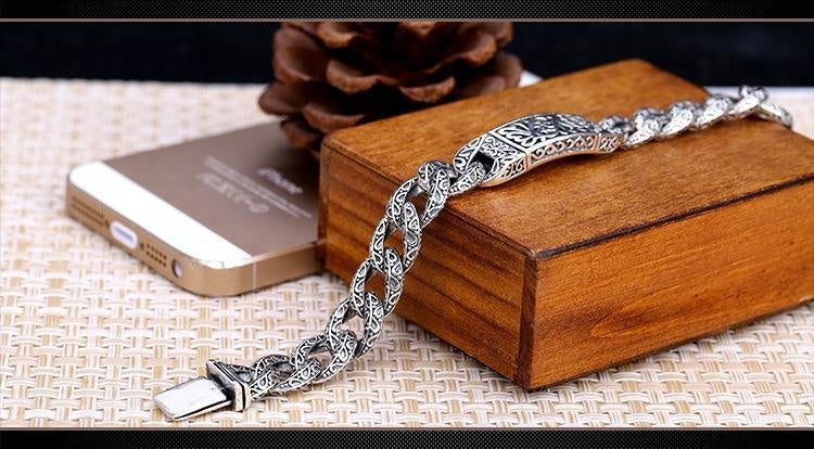 925 Silver Hollow Carved Men's Bracelet Kelly's Special Delivery