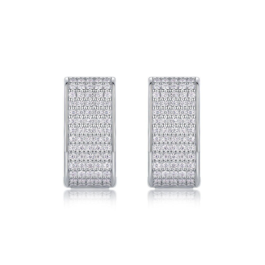 1Star Light Luxury Fashion Diamond Earrings Stud Set With Mosan Diamond Silver Jewelry
