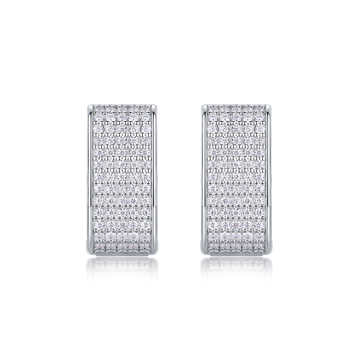 1Star Light Luxury Fashion Diamond Earrings Stud Set With Mosan Diamond Silver Jewelry