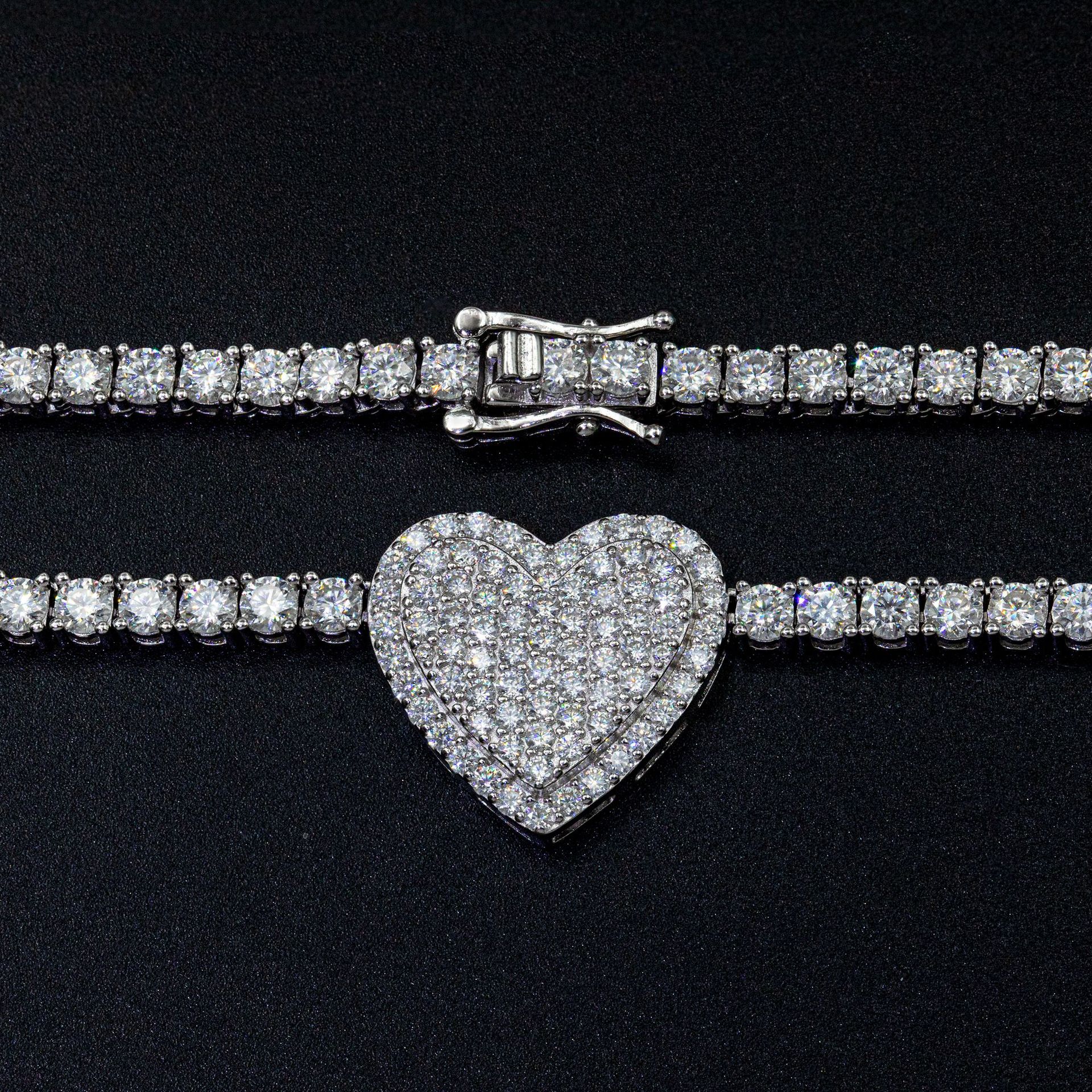 925 Silver Set Moissani Hip-hop Personalized Rose Necklace Kelly's Special Delivery