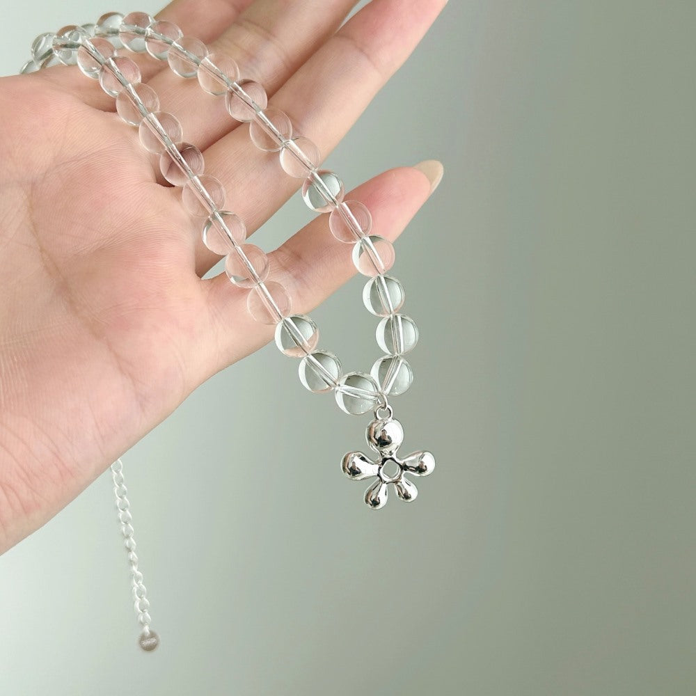 Female Crystal String Beads Fashion Short Necklace