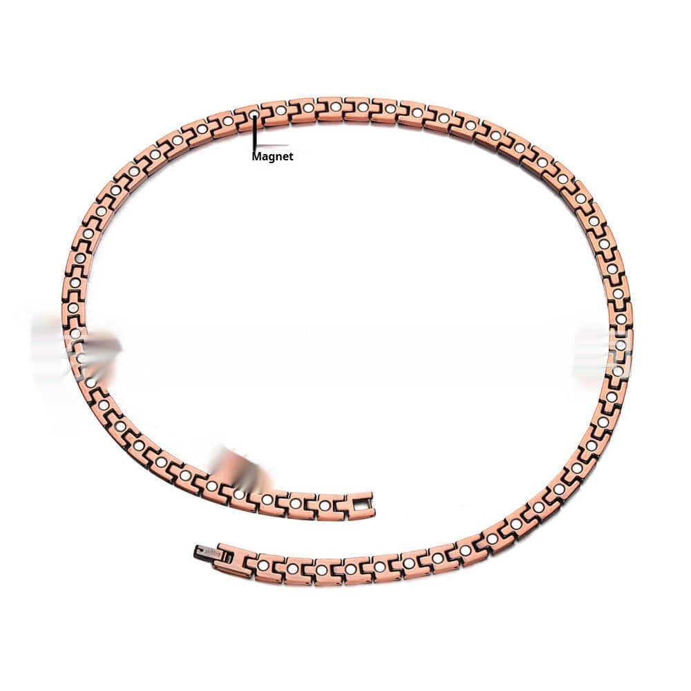 Red Copper Necklace With Pineapple-pattern Magnetized Copper Kelly's Special Delivery