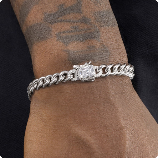 S925 Sterling Silver Cuban Bracelet Men And Women Hip Hop