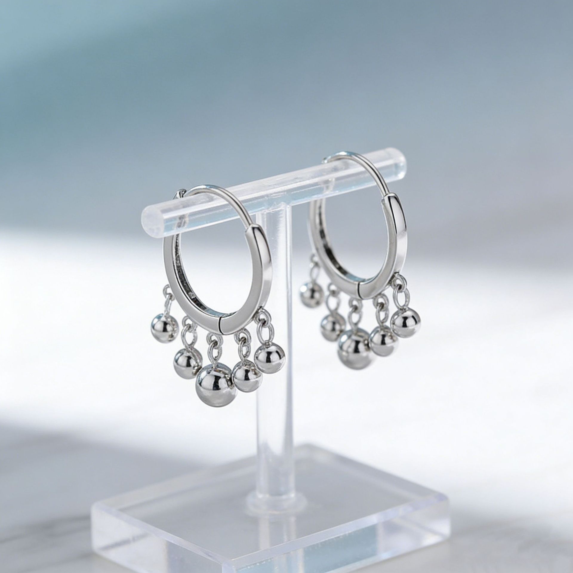 S925 Silver Tassel-shaped Pendant Earrings