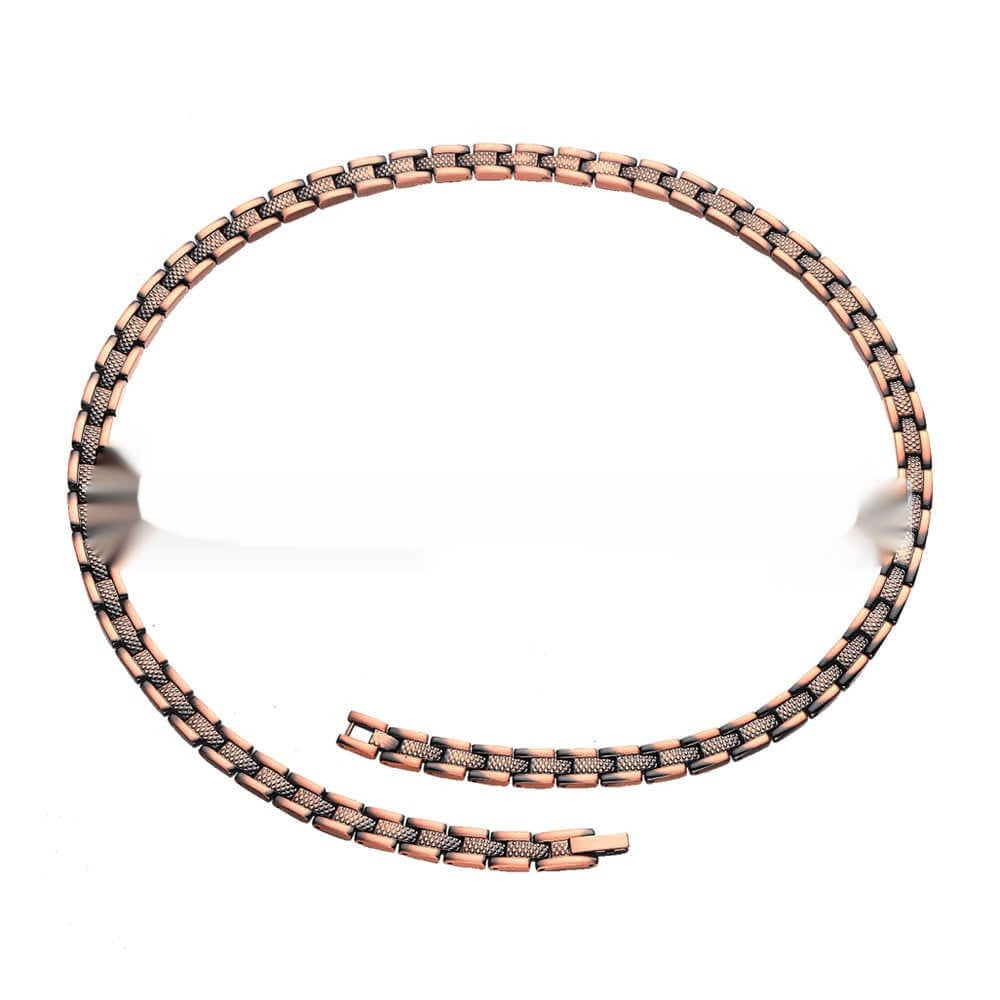 Red Copper Necklace With Pineapple-pattern Magnetized Copper Kelly's Special Delivery